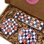 Automobilio puodelio padėkliukų rinkinys su raktų pakabuku