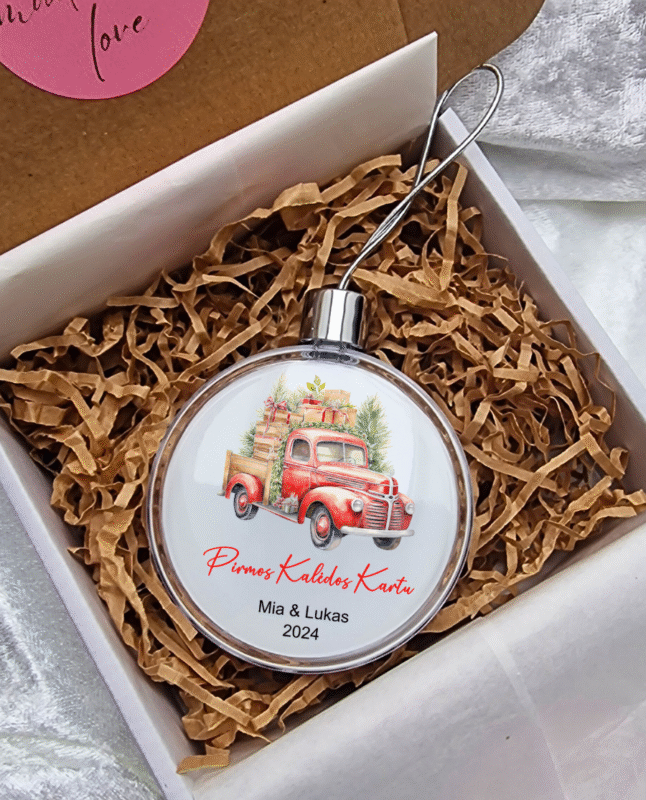 Asmeninis kalėdinis žaisliukas Pirmos Kalėdos kartu