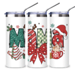 Kalėdinė Termo gertuvė su šiaudeliu Mamai