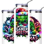 Kalėdinė Termo gertuvė su daugkartiniu šiaudeliu Žaidėjas