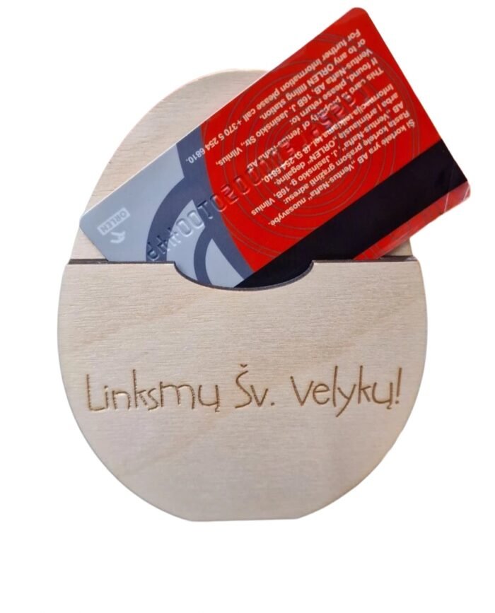 Medinė Pinigų Dėžutė Vokelis Linksmų Velykų