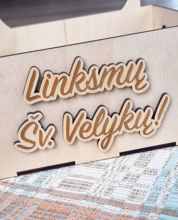 Medinis krepšelis dėžutė Velykiniams kiaušiniams