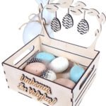 Medinis krepšelis dėžutė Velykiniams kiaušiniams