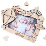 Nuotraukų rėmelis su vaiko gimimo metrikais