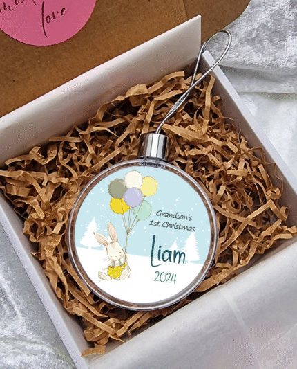 Personalizuotas kalėdinis žaisliukas Grandsons 1st Christmas