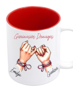 Personalizuotas puodelis su vardais Geriausios draugės