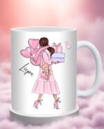 Personalizuotas puodelis su vardu Mergina su balionais