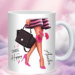 Personalizuotas puodelis su vardu Renkuosi būti Laiminga