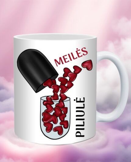 Puodelis Valentino dienai Meilės Piliulė