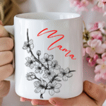 Puodelis mamai Mama Sakuros žiedai