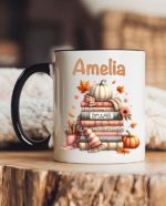 Puodelis su asmeniniu vardu Knygos ir Rudens Magija