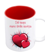 Puodelis Valentino dienai Širdis suvirpa