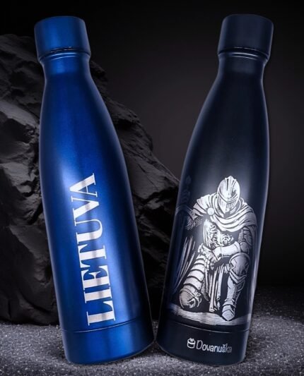 Graviruota termo gertuvė Riteris ir Lietuva užrašas 500ml