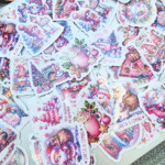 Lipdukai vaikams Rožinės Kalėdos 20 vnt.