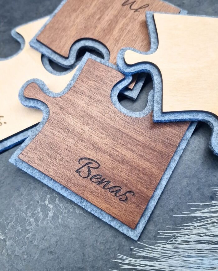 Personalizuoti vardiniai veltinio padėkliukai Dėlionė Puzzle