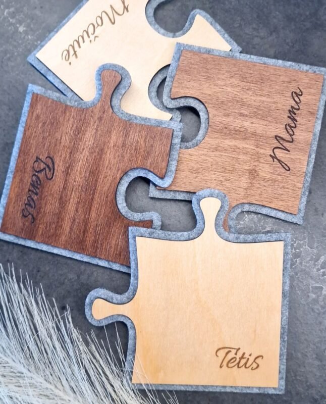 Personalizuoti vardiniai veltinio padėkliukai Dėlionė Puzzle