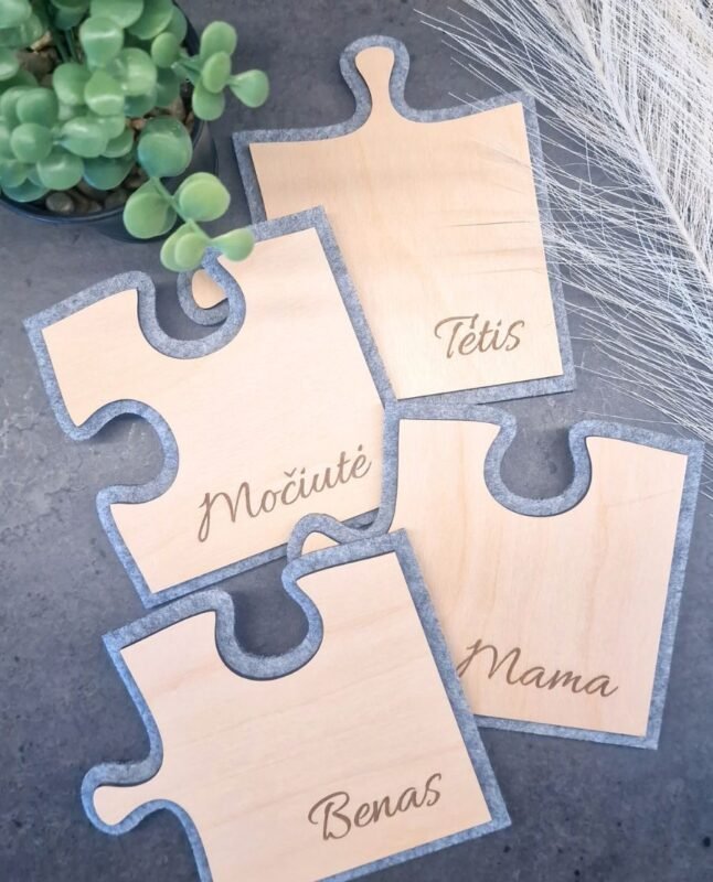 Personalizuoti vardiniai veltinio padėkliukai Dėlionė Puzzle