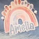 Dekoracija vaikų kambariui su vardu "Vaivorykštė"