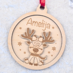 Asmeninis Kalėdinis eglutės žaisliukas vaikams "Elniukė"