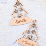 Kalėdiniai eglutės žaisliukai su logotipu ar vardu