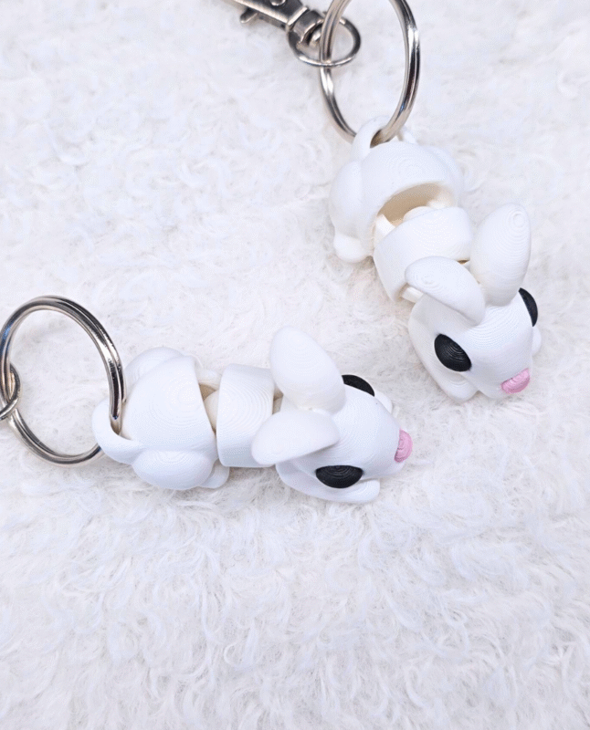 3D Raktų pakabukas „Baltas zuikis“