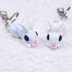 3D Raktų pakabukas „Baltas zuikis“