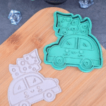 Sausainių formelė Kalėdinė eglutė automobilyje