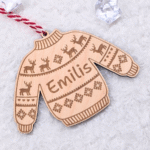 Kalėdiniai eglutės žaisliukai su vardu ar logo Žiema