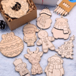 Kalėdinis spalvinimo rinkinys vaikams Eglutės žaisliukai