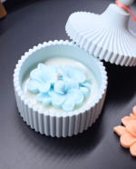 Handmade soy wax candle in a jar