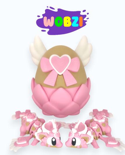 3D žaisliukas Drakoniukas su kiaušiniu "Širdelė"