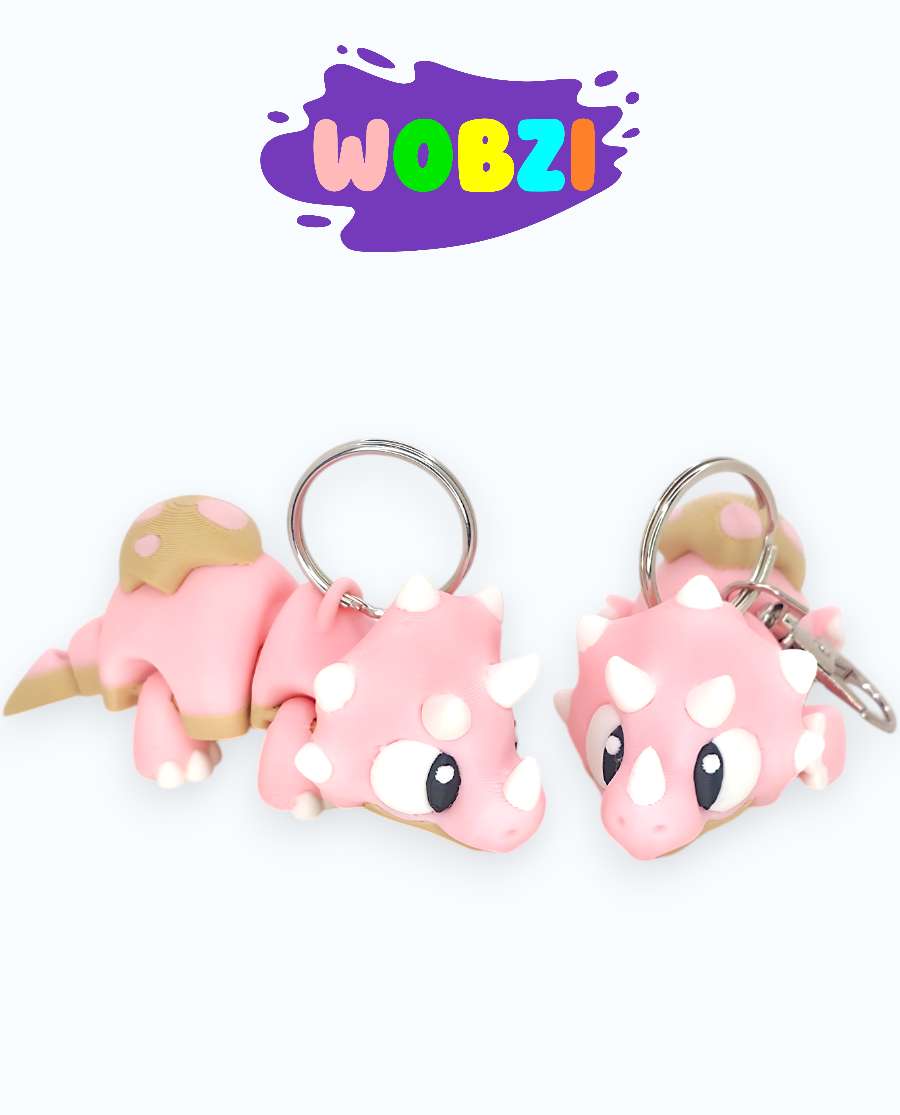 wobzi2-4 3D Raktų pakabukas ar žaisliukas "Cukrinis dinozauras"