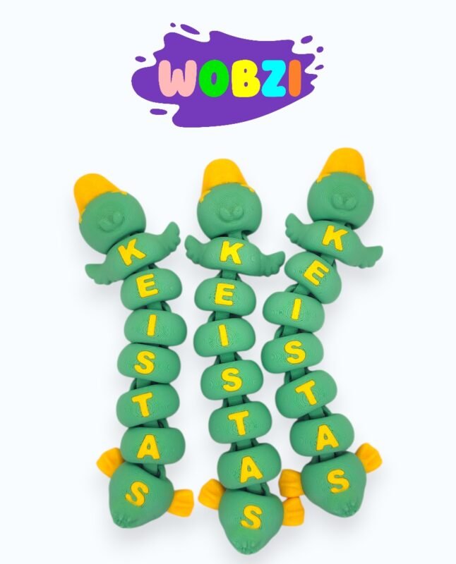 3D Flexi ančiukas su užrašu „Keistas“